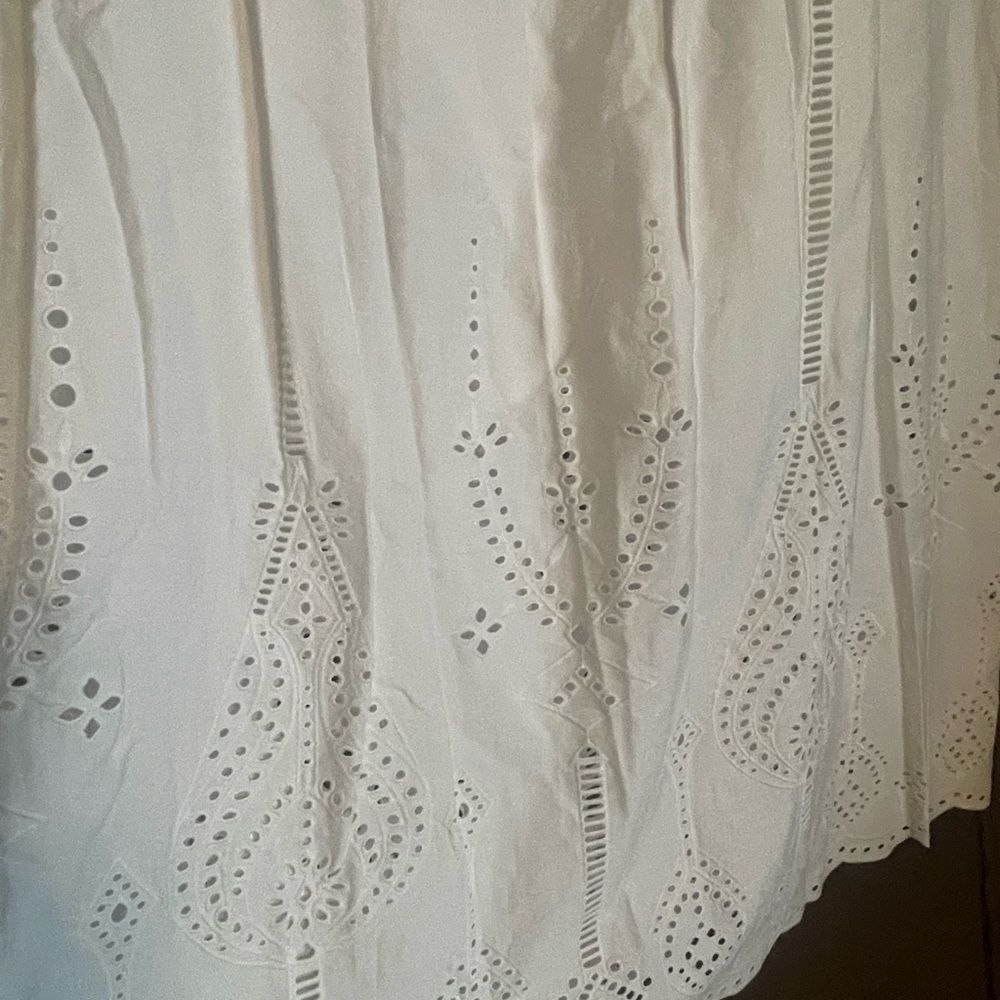 The Kooples White Long Sleeve Mandarin Collar Gown %100 cotton - Picture 3 of 6